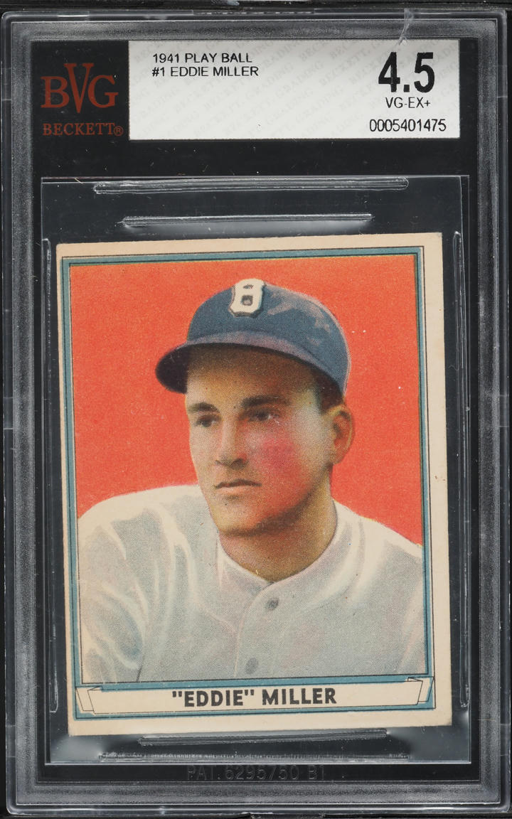 1941 Play Ball Eddie Miller #1 BVG 4.5 VGEX+