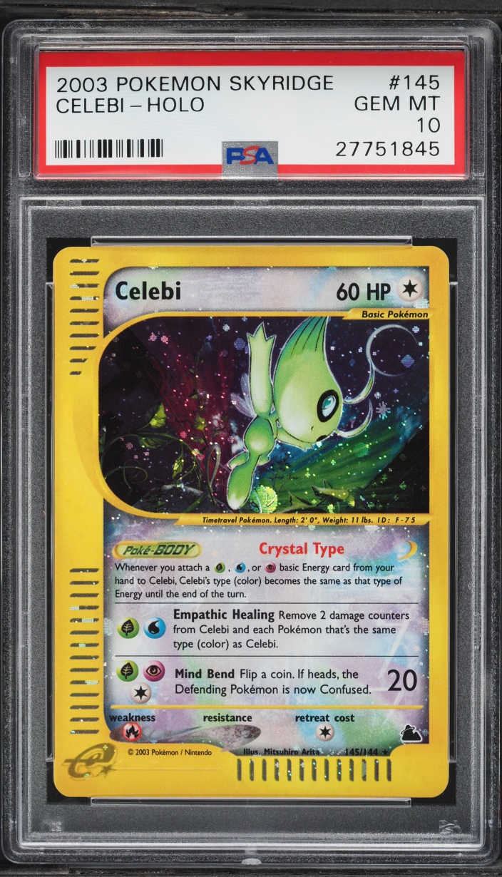 2003 Pokemon Skyridge Holo Crystal Celebi #145 PSA 10 GEM MINT
