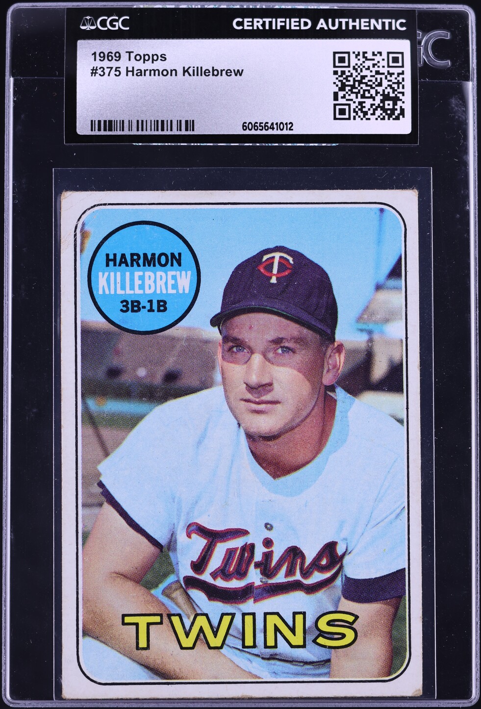 1969 Topps Harmon Killebrew #375 CGC AUTH