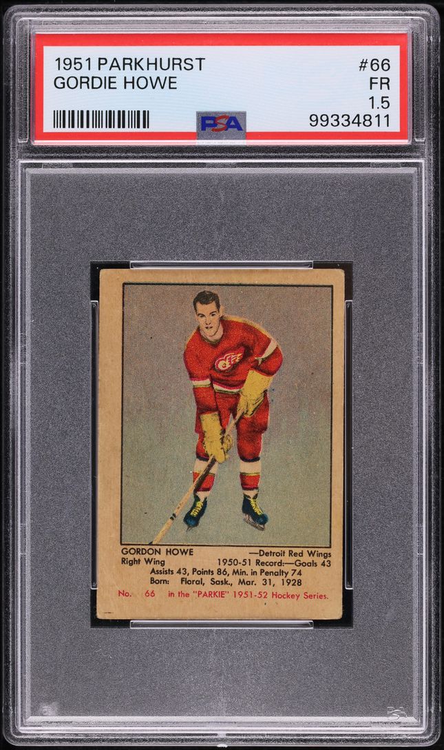 1951 Parkhurst Gordie Howe ROOKIE #66 PSA 1.5 FR