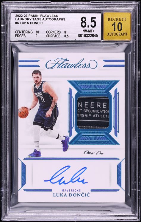 2022 Panini Flawless Laundry Tags Luka Doncic PATCH AUTO 1/1 #LTA-LKD BGS 8.5 NM-MT+