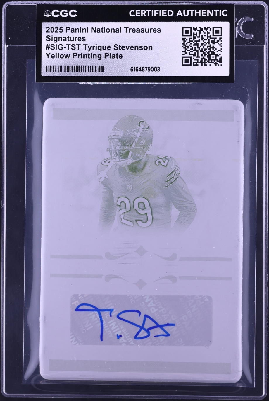 2025 National Treasures Yellow Printing Plate Tyrique Stevenson AUTO 1/1 #SIG-TST CGC AUTH