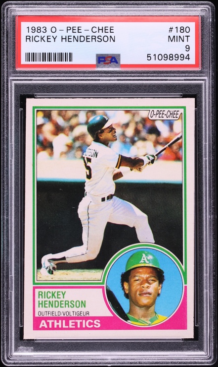 1983 O-Pee-Chee Rickey Henderson #180 PSA 9 MINT