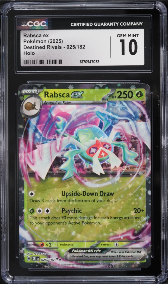 2025 Pokemon Scarlet & Violet Destined Rivals Holo Rabsca ex #25 CGC 10 GEM MINT