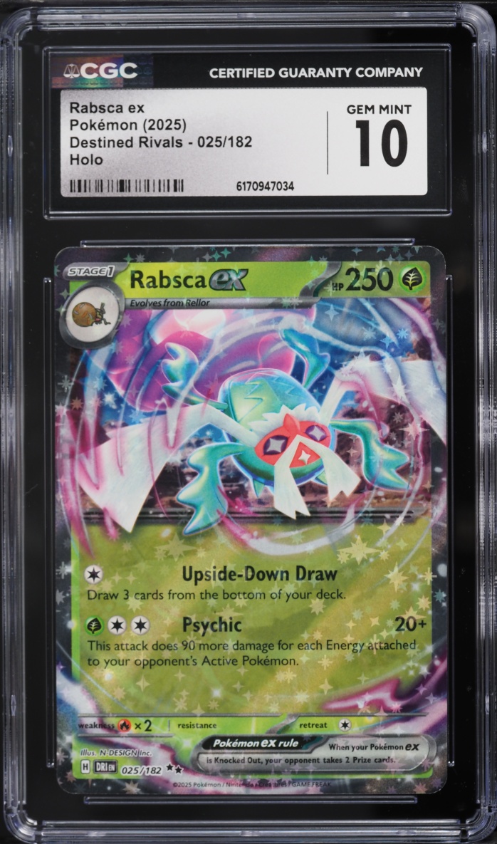 2025 Pokemon Scarlet & Violet Destined Rivals Holo Rabsca ex #25 CGC 10 GEM MINT
