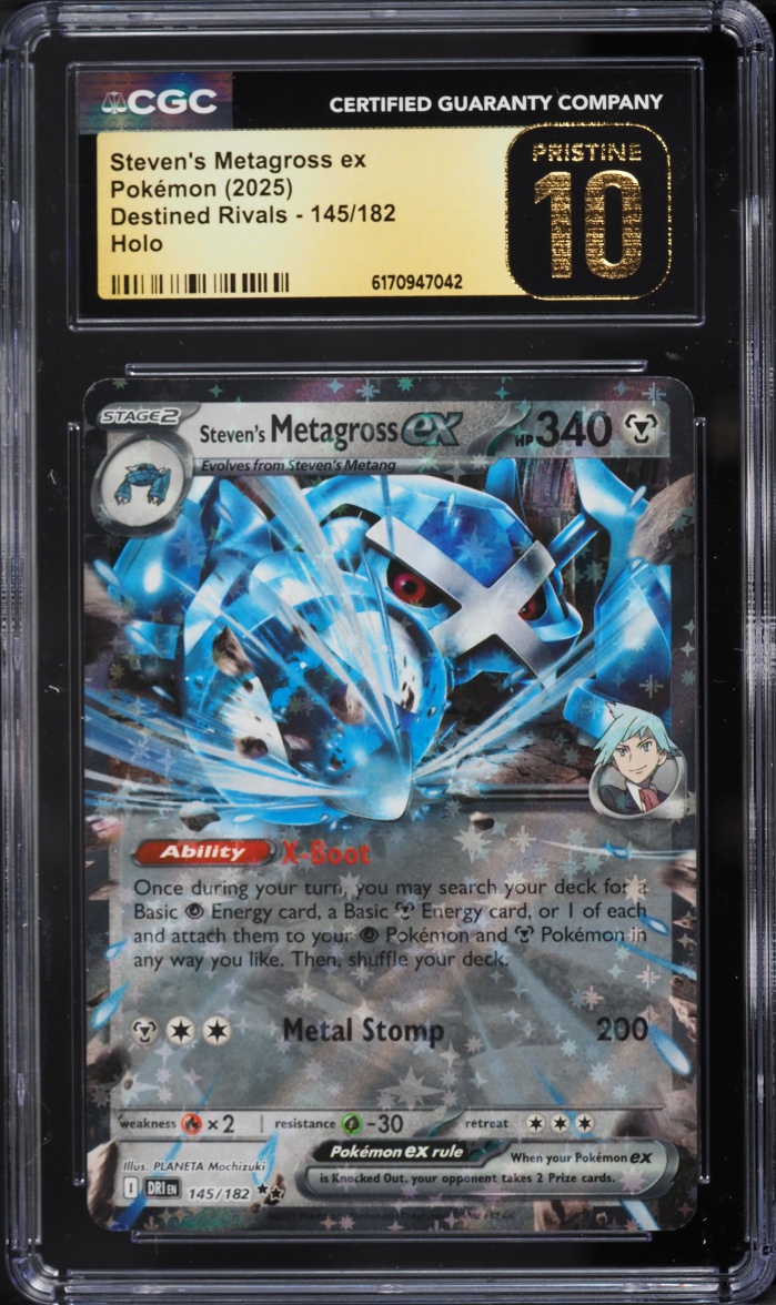 2025 Pokemon Scarlet & Violet Destined Rivals Holo Steven's Metagross Ex #145 CGC 10 PRISTINE