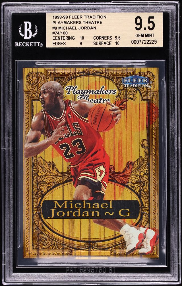 1998 Fleer Tradition Playmakers Theatre Michael Jordan /100 #9 BGS 9.5 GEM MINT