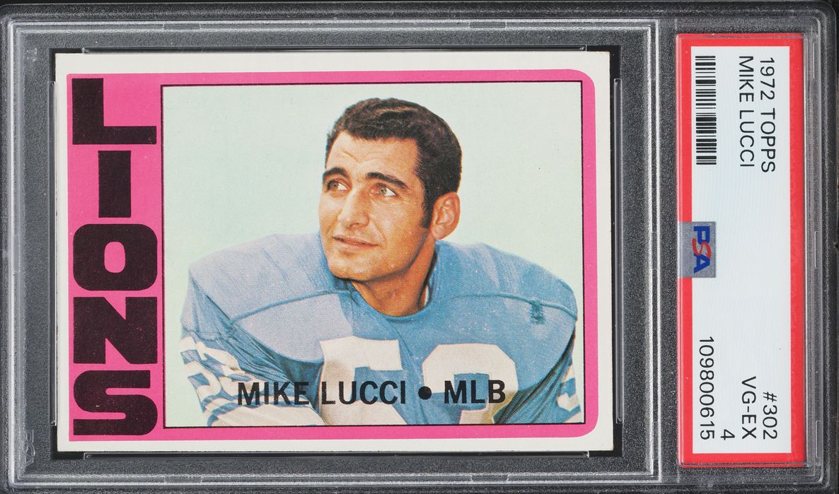1972 Topps Football Mike Lucci #302 PSA 4 VGEX