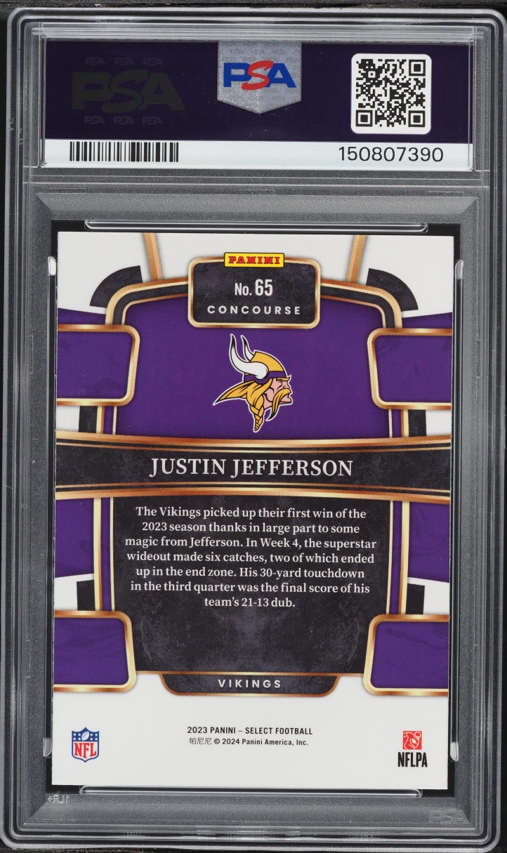 2023 Select Concourse Justin Jefferson #65 PSA 9 MINT