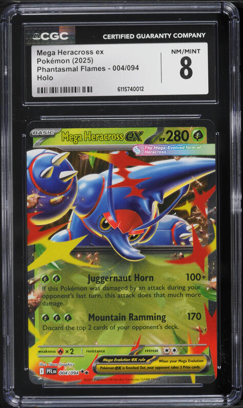 2025 Pokemon Mega Phantasmal Flames Holo Mega Heracross ex #4 CGC