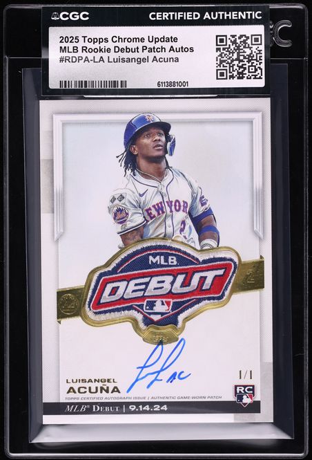2025 Topps Chrome Update Luisangel Acuna ROOKIE MLB DEBUT PATCH