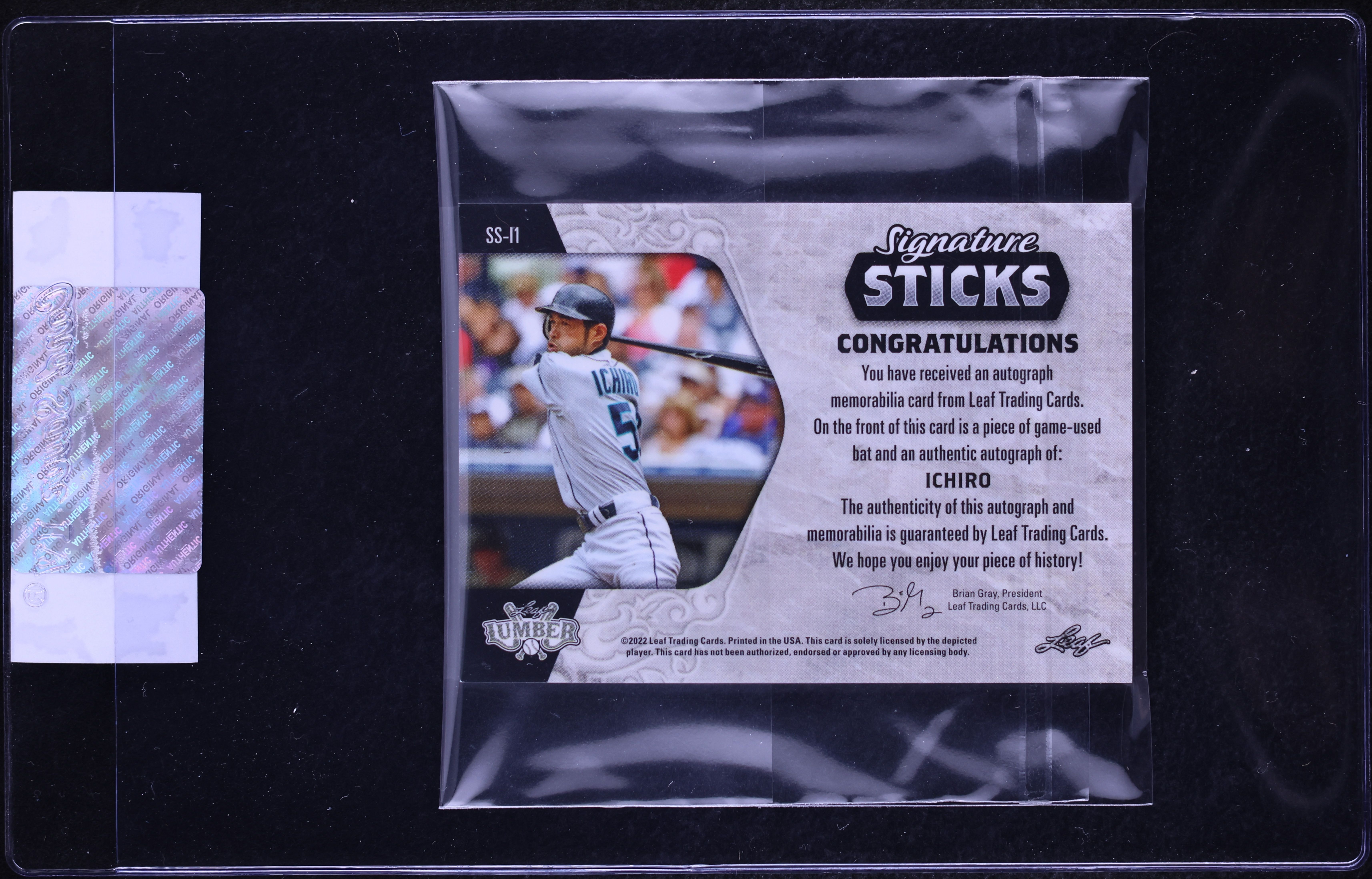 2022 Leaf Lumber Signature Sticks Gold Ichiro PATCH AUTO 1/1 #SS 