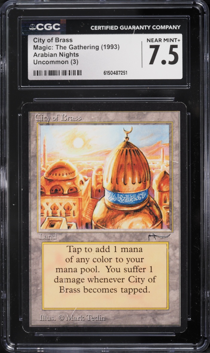 1993 Magic The Gathering MTG Arabian Nights City Of Brass CGC 7.5 NRMT+