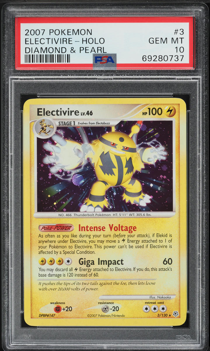 2007 Pokemon Diamond & Pearl Holo Electivire #3 PSA 10 GEM MINT