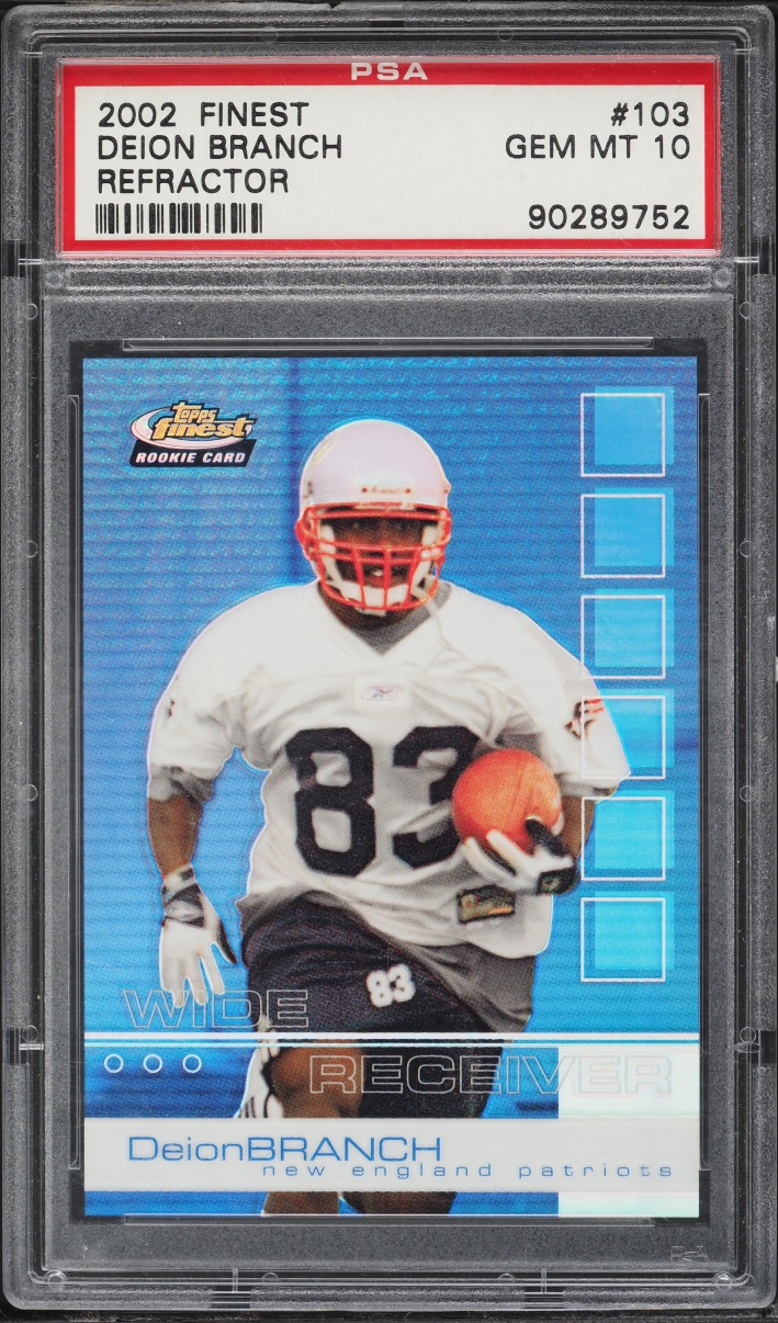 2002 Finest Refractor Deion Branch ROOKIE /250 #103 PSA 10 GEM MINT