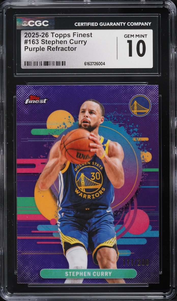 2025 Finest Purple Refractor Stephen Curry /200 #163 CGC 10 GEM MINT
