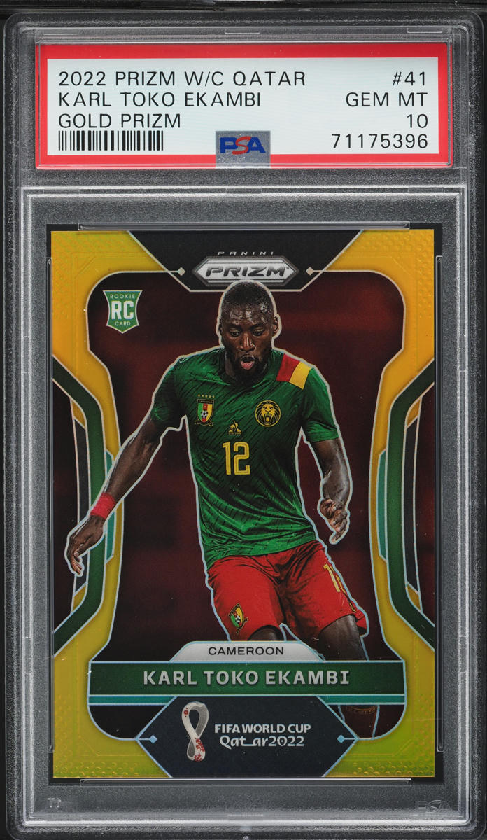 2022 Panini Prizm World Cup Qatar Gold Karl Toko Ekambi ROOKIE /10 #41 PSA 10