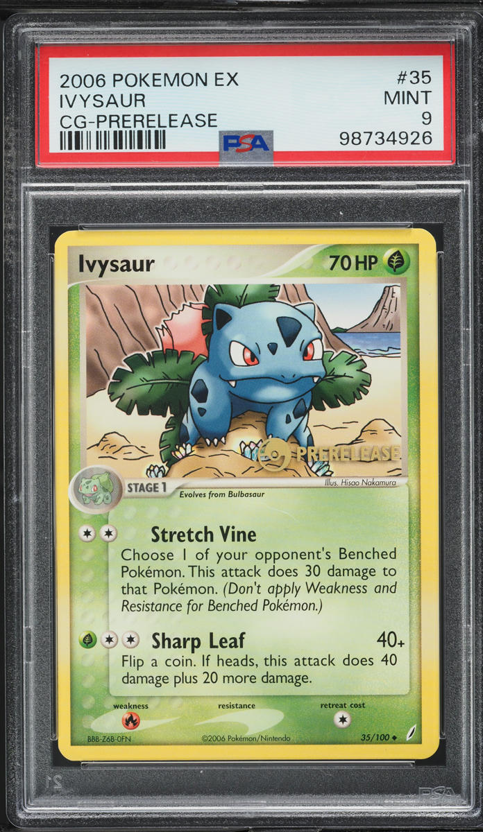 2006 Pokemon EX Crystal Guardians Prerelease Ivysaur #35 PSA 9 MINT