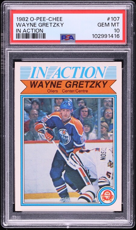 1982 O-Pee-Chee Hockey Wayne Gretzky IN ACTION #107 PSA 10 GEM MINT