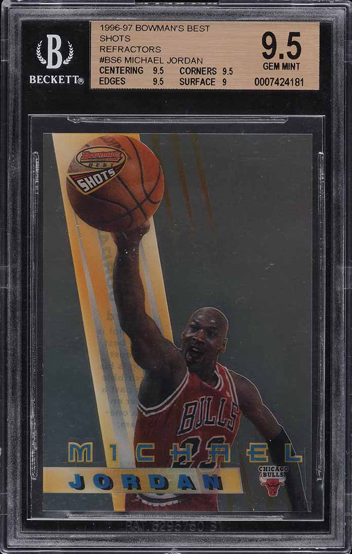 1996 Bowman's Best Shots Refractor Michael Jordan #BS6 BGS 9.5 GEM MINT