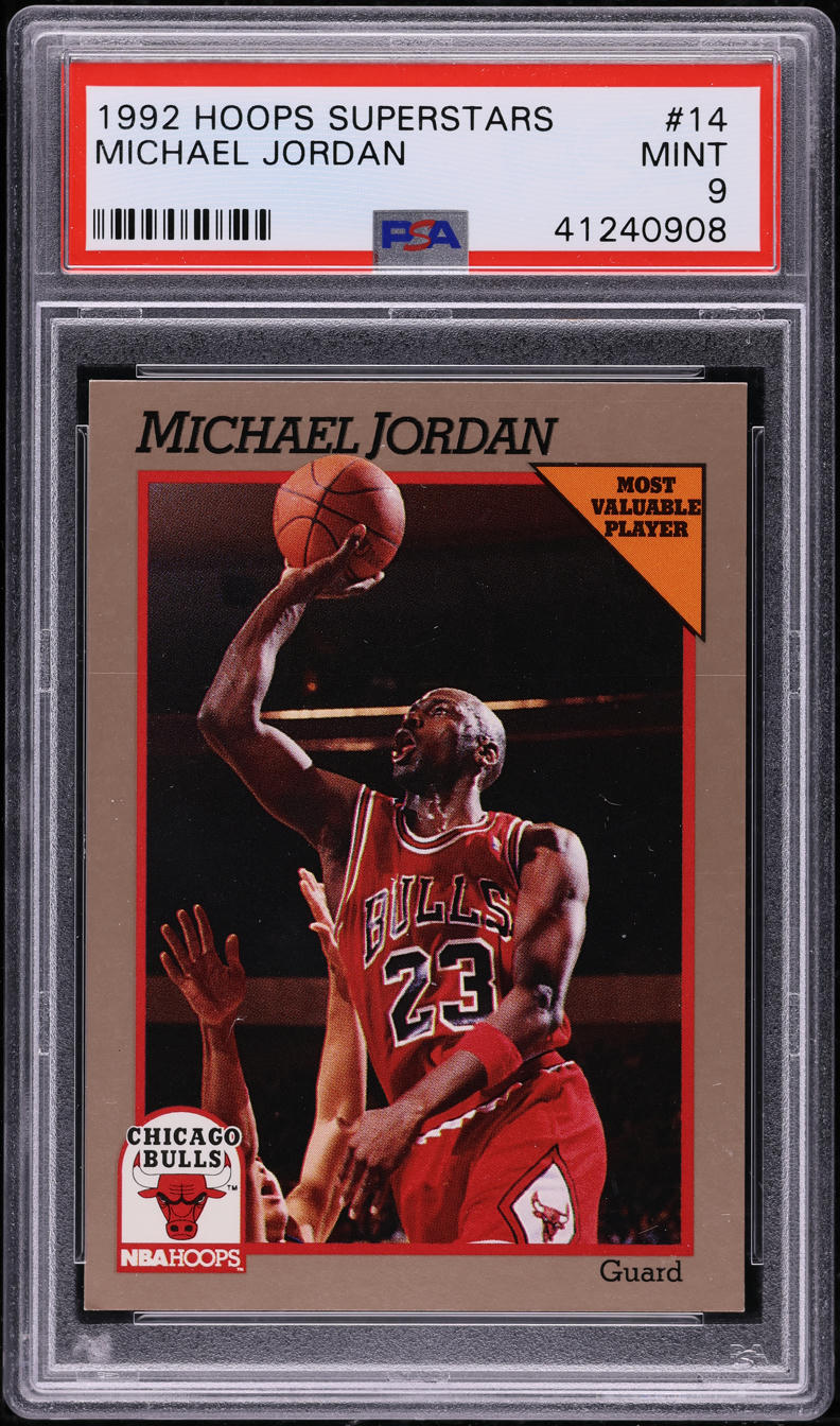 1992 Hoops Superstars Michael Jordan #14 PSA 9 MINT
