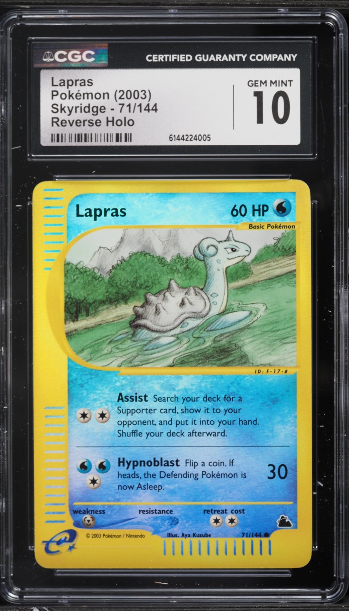 2003 Pokemon Skyridge Reverse Holo Lapras #71 CGC 10 GEM MINT