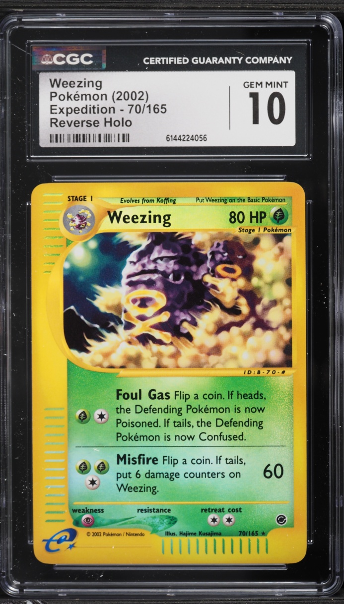 2002 Pokemon Expedition Reverse Holo Weezing #70 CGC 10 GEM MINT