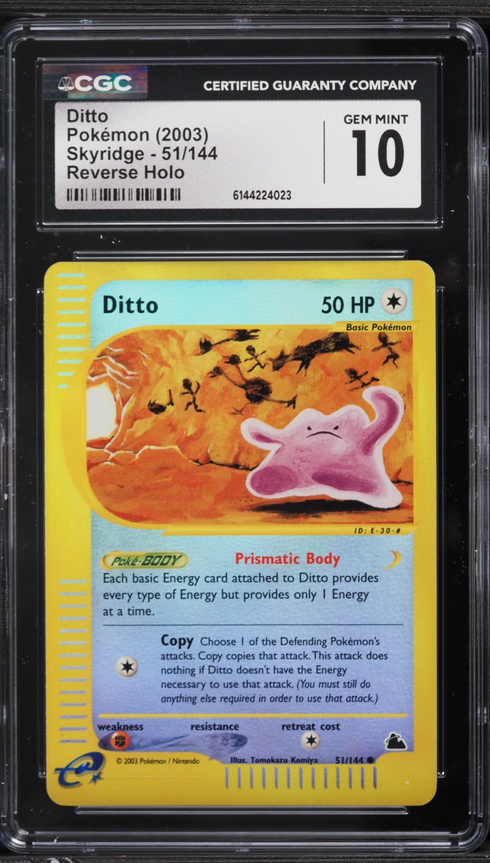 2003 Pokemon Skyridge Reverse Holo Ditto #51 CGC 10 GEM MINT