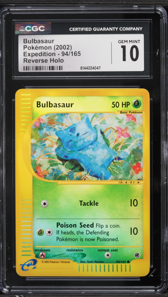 2002 Pokemon Expedition Reverse Holo Bulbasaur #94 CGC 10 GEM MINT