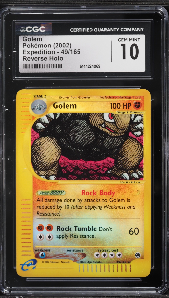2002 Pokemon Expedition Reverse Holo Golem #49 CGC 10 GEM MINT