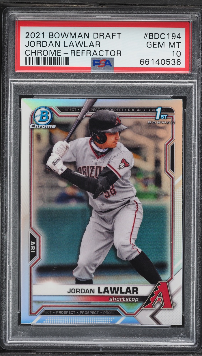 2021 Bowman Chrome Draft Refractor Jordan Lawlar PROSPECT #BDC-194 PSA 10 GEM MINT