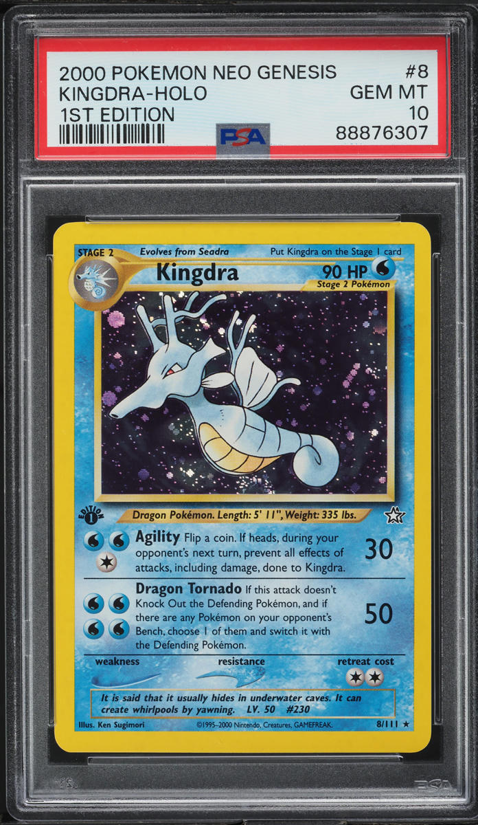 2000 Pokemon Neo Genesis 1st Edition Holo Kingdra #8 PSA 10 GEM MINT