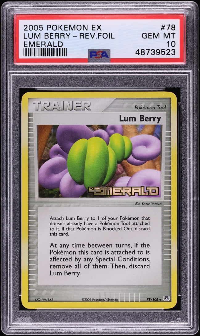 2005 Pokemon Ex Emerald Reverse Holo Lum Berry #78 PSA 10 GEM MINT