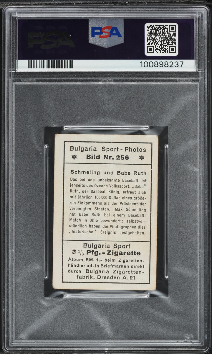 1932 Bulgaria Babe Ruth & Max Schmeling SPORT PHOTOS #256 PSA 2.5 GD+