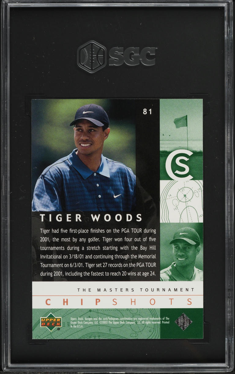 2002 Upper Deck Chip Shots Tiger Woods #81 SGC 9.5 MINT+
