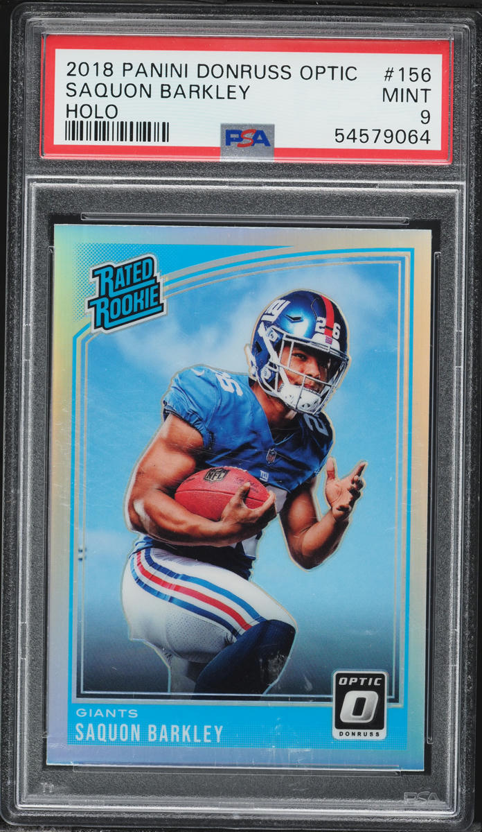 2018 Donruss Optic Holo Saquon Barkley ROOKIE #156 PSA 9 MINT