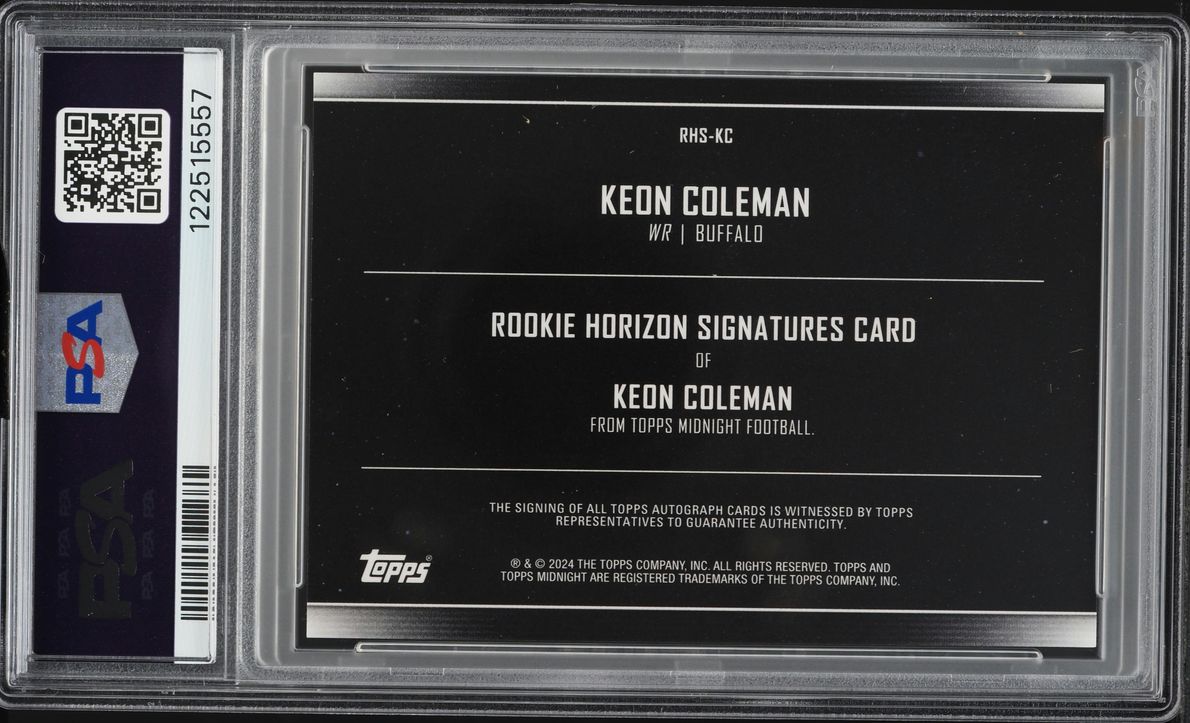 2024 Topps Midnight Horizon Keon Coleman ROOKIE AUTO #RHSKC PSA 10 GEM MINT