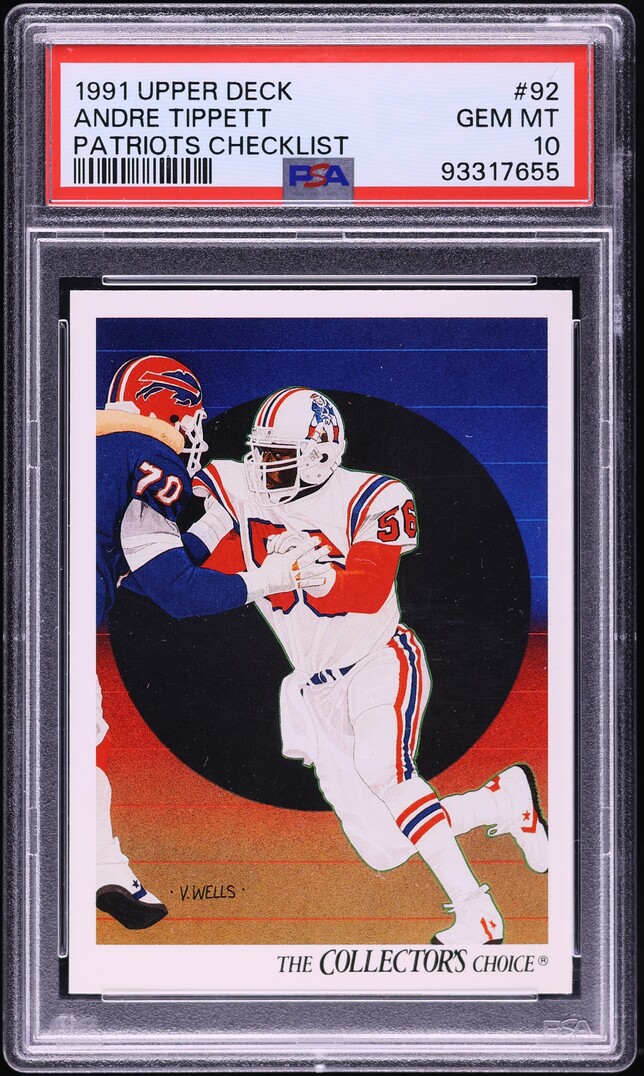1991 Upper Deck Patriots Checklist Andre Tippett #92 PSA 10 GEM MINT