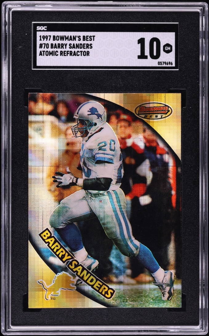 1997 Bowman's Best Atomic Refractor Barry Sanders #70 SGC 10 GEM MINT