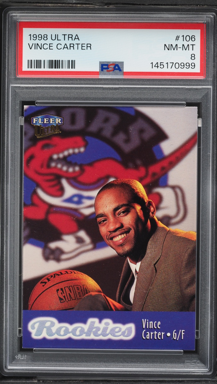 1998 Ultra Basketball Vince Carter ROOKIE #106 PSA 8 NM-MT