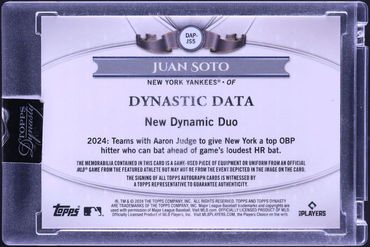 2024 Topps Dynasty Gold Juan Soto PATCH AUTO 1/1 #DAP-JS5