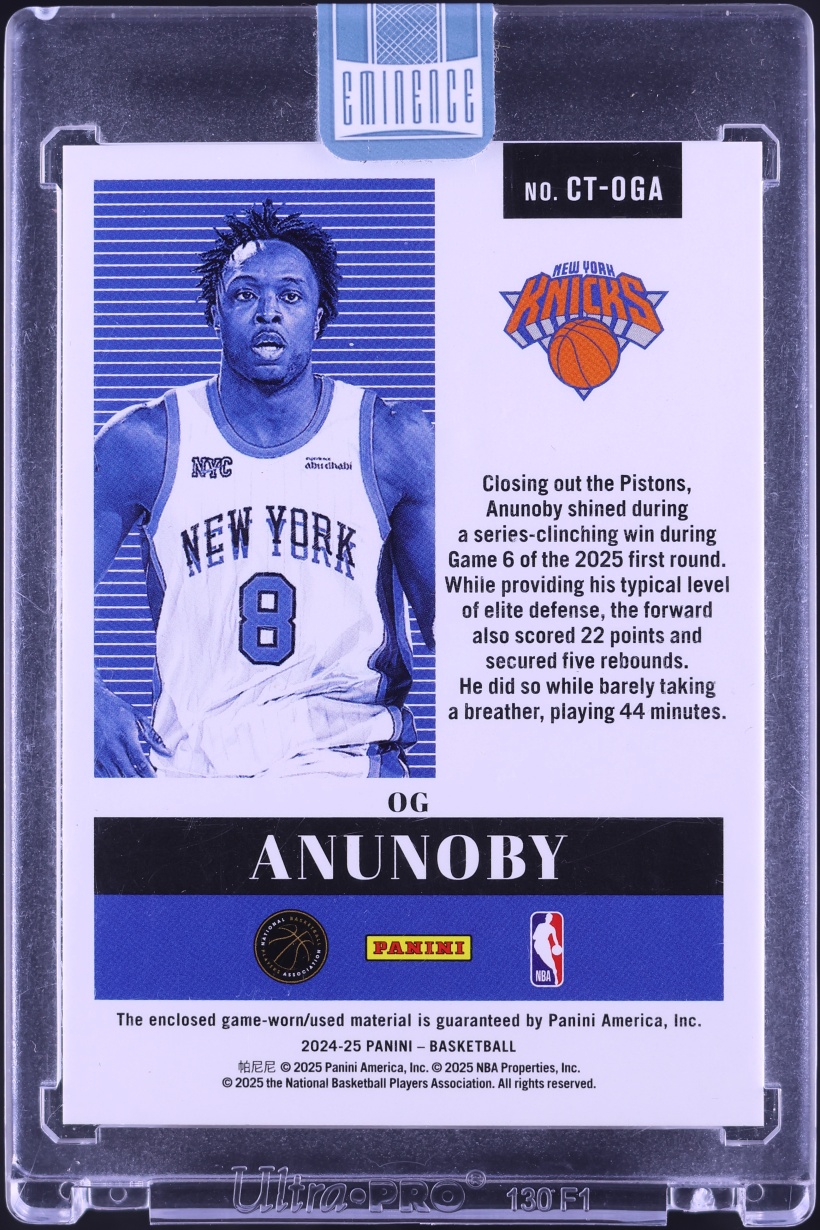 2024 Panini Eminence Championship Tags OG Anunoby PATCH AUTO 1/1 #CT-OGA
