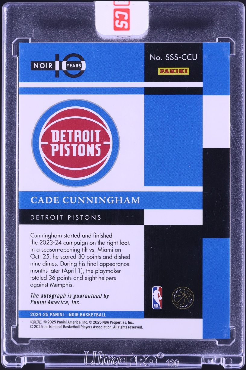 2024 Panini Noir Sneaker Spotlight Signatures Cade Cunningham AUTO /99 #SSS-CCU