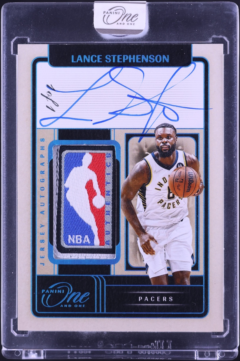 2024 Panini Noir Lance Stephenson LOGOMAN PATCH AUTO 1/1 #JA-LNC