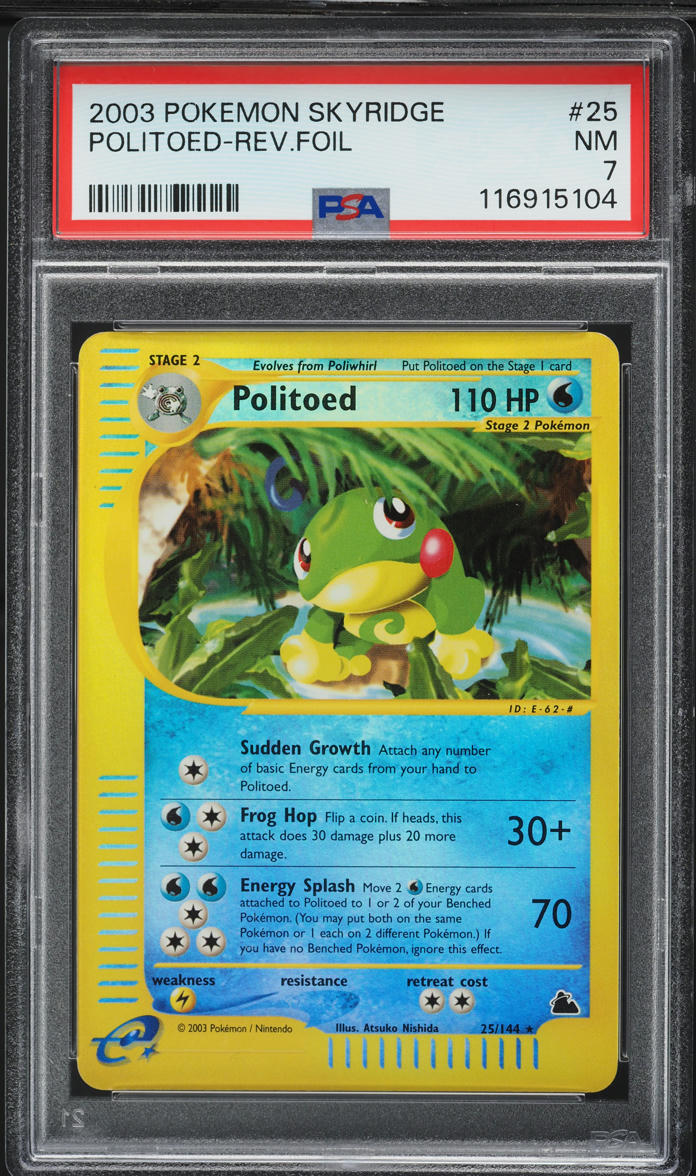 2003 Pokemon Skyridge Reverse Holo Politoed #25 PSA 7 NRMT on Fanatics ...