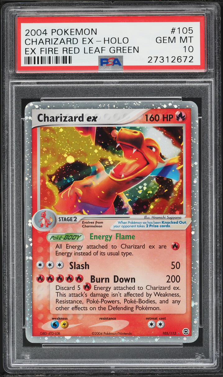 2004 Pokemon EX Fire Red & Leaf Green Holo Charizard ex #105 PSA 10 GEM MINT