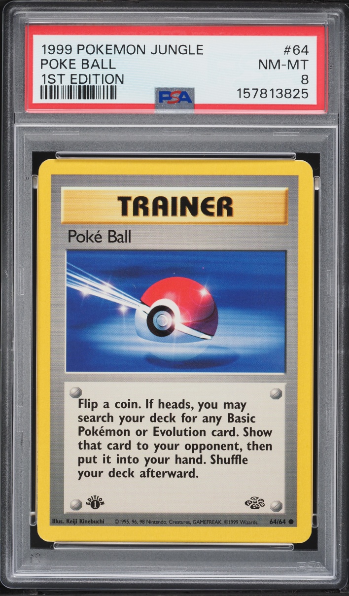 1999 Pokemon Jungle 1st Edition Poke Ball #64 PSA 8 NM-MT