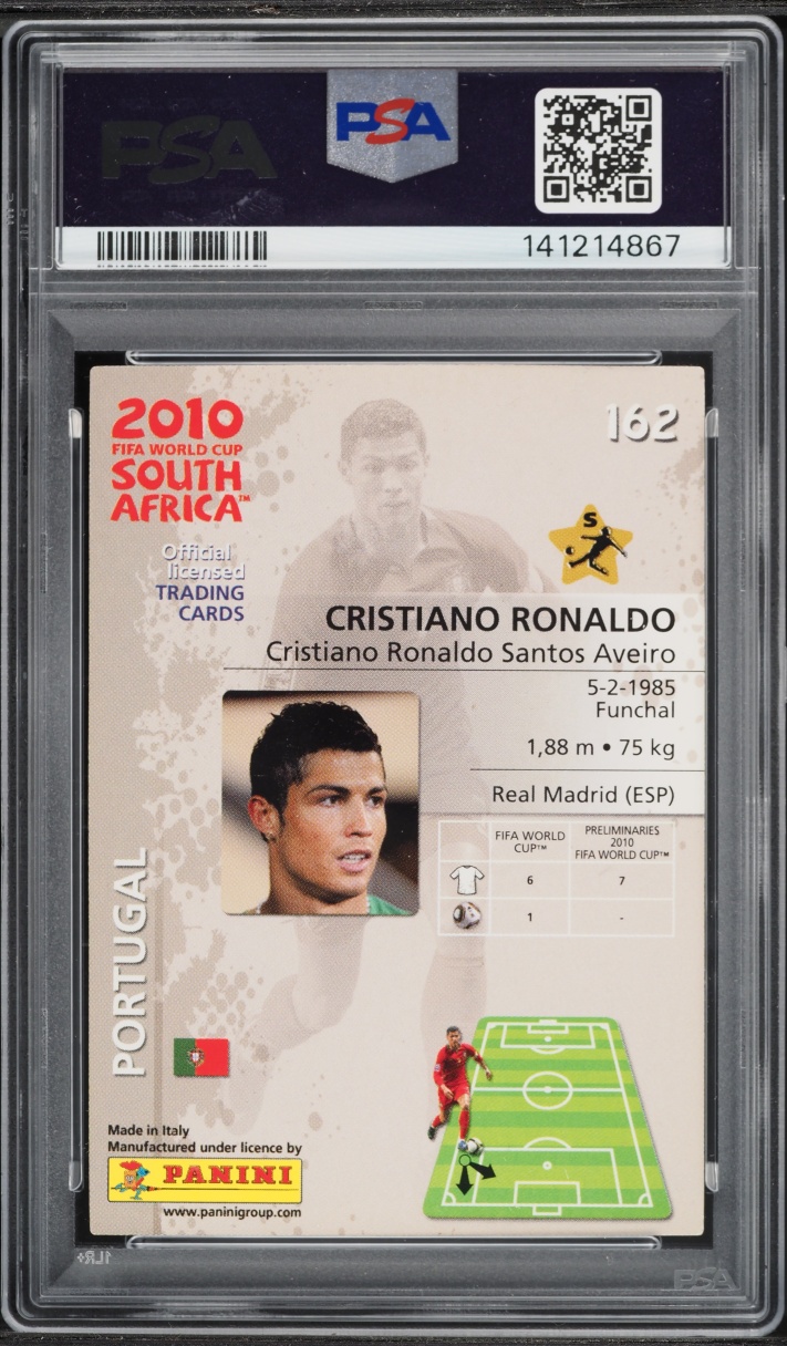 2010 Panini World Cup South Africa Cristiano Ronaldo #162 PSA 9 MINT