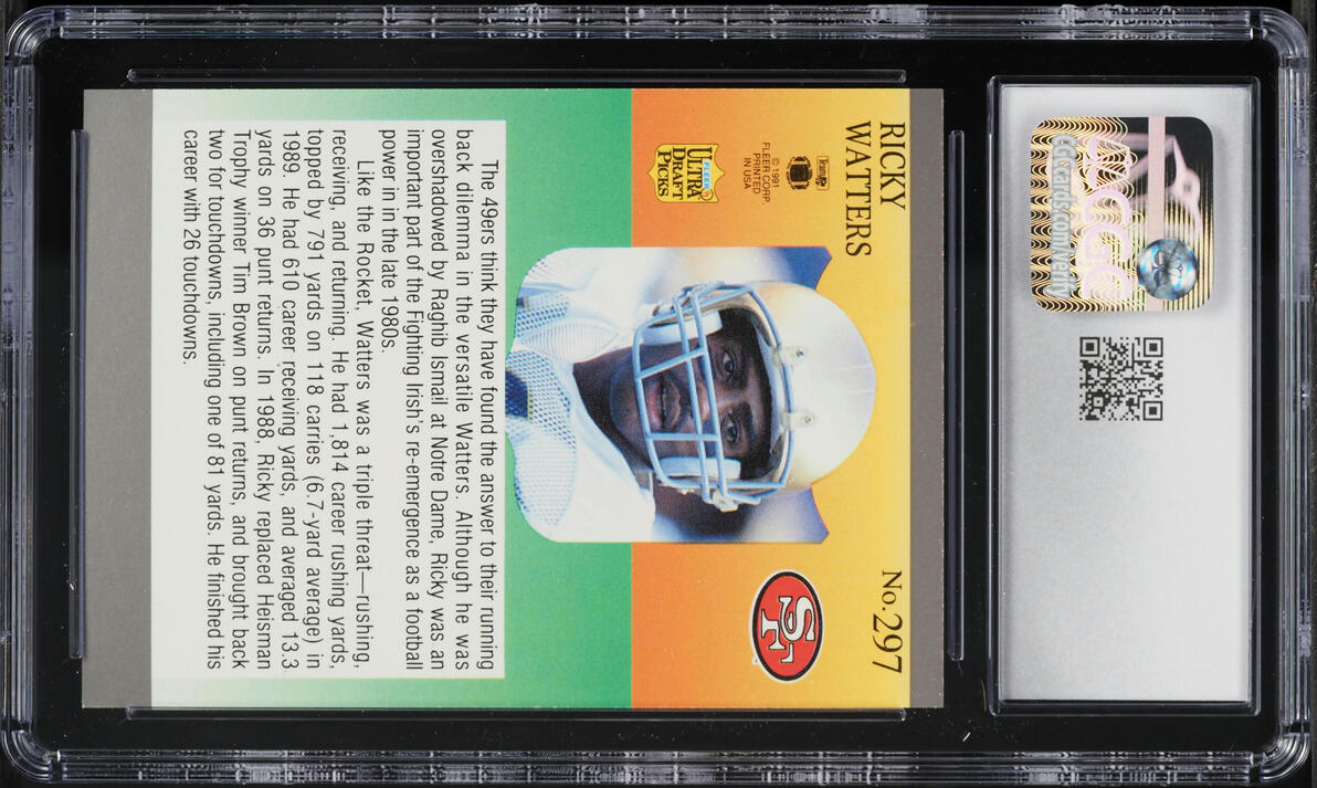1991 Ultra Football Ricky Watters ROOKIE #297 CGC 9.5 MINT+