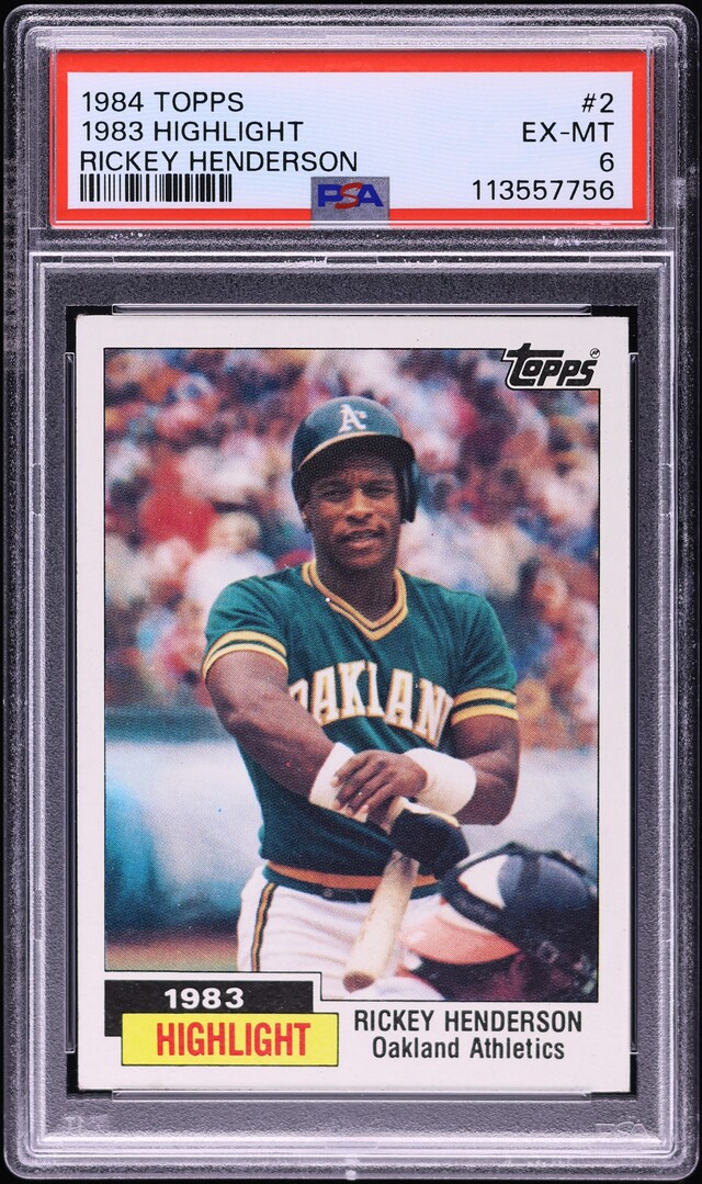 1984 Topps Rickey Henderson #2 PSA 6 EXMT